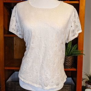 White lace shirt